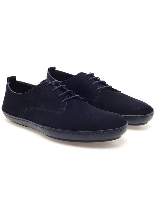 Dark blue suede shoes for men
